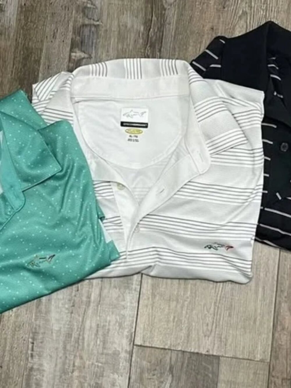 Mens Greg Norman Short Sleeve Golf Polo Black Gray Teal Shirts Size XL Lot of 3